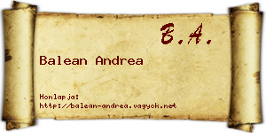 Balean Andrea névjegykártya